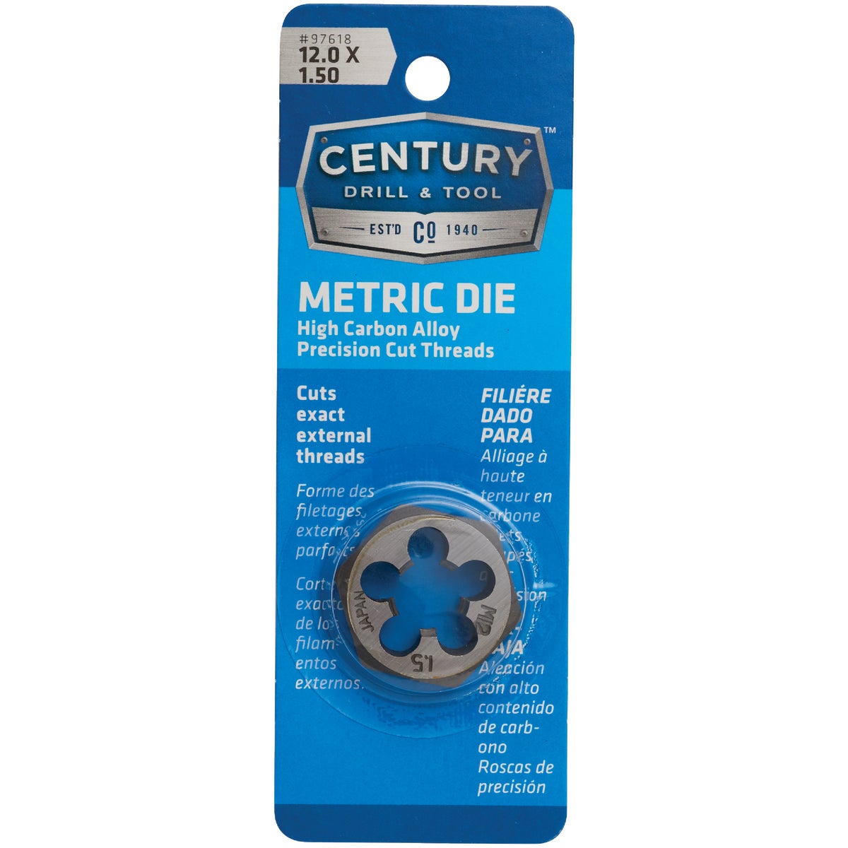12MM-1.50 HEX DIE - 9743 by Irwin Industr Tool