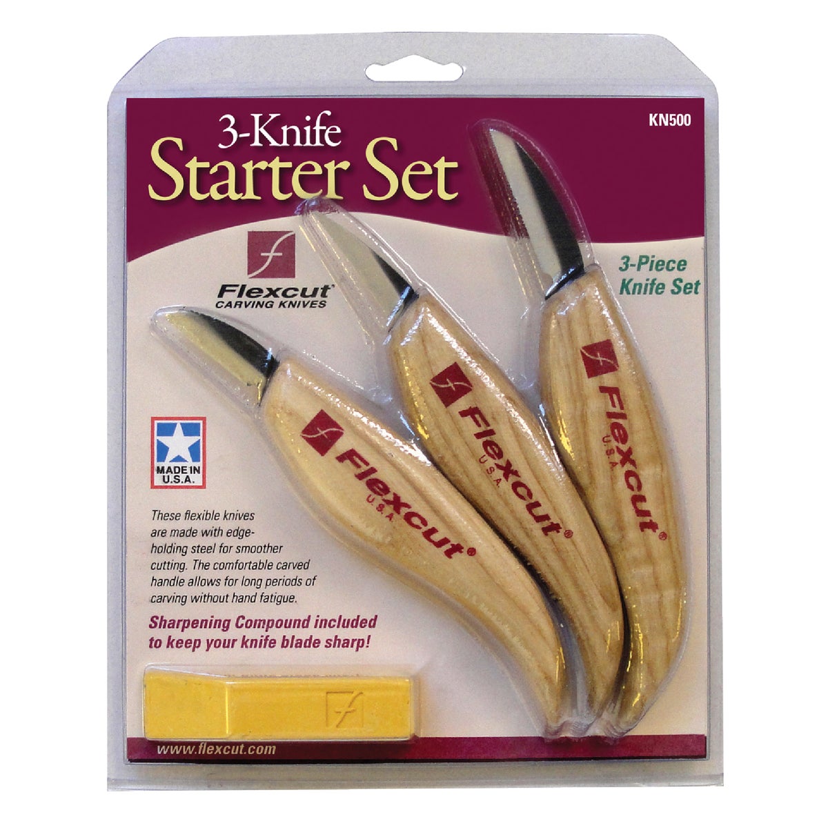 3 KNIFE CARVING SET - KN500 by Flexcut Tool Co
