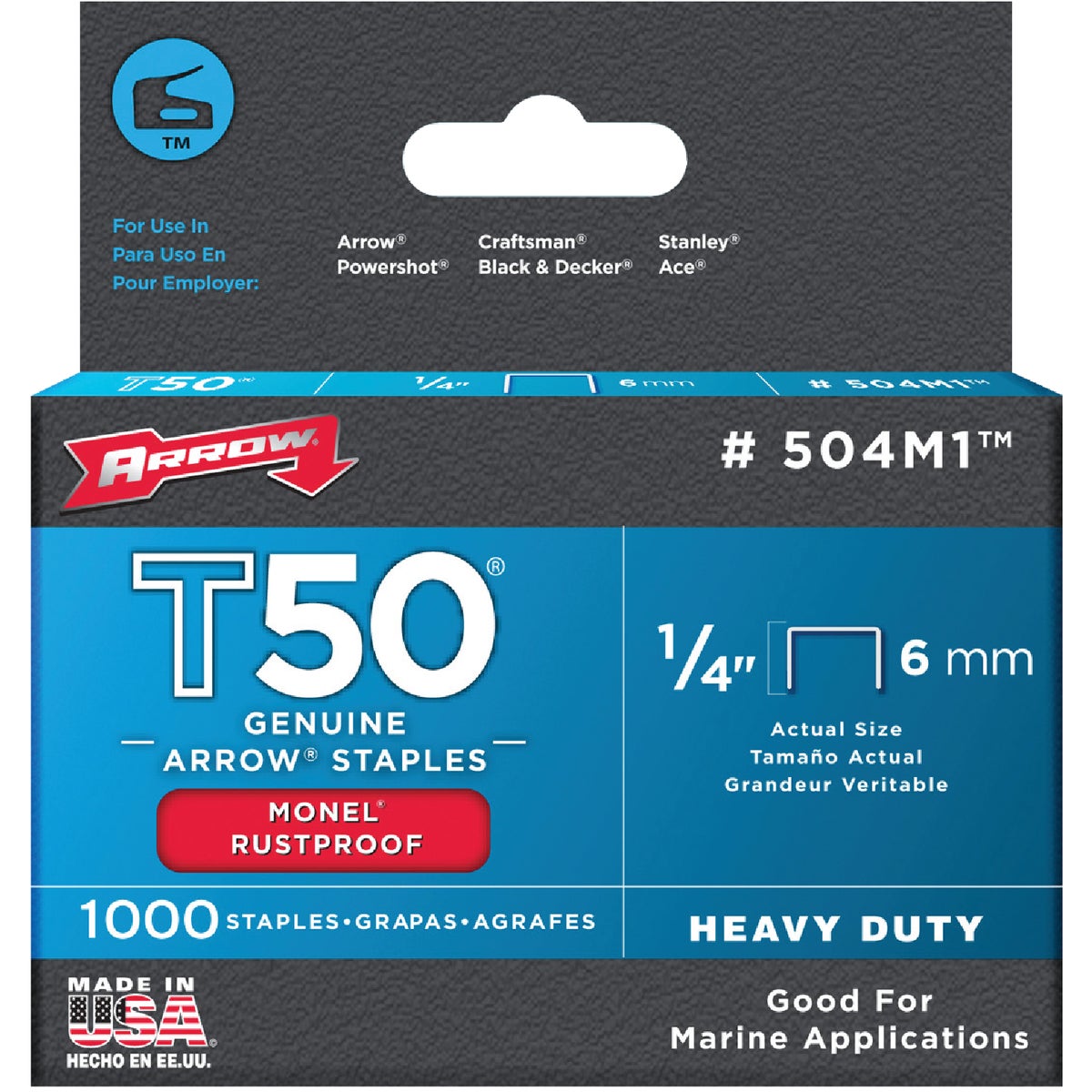 1/4" MONEL STAPLE - 504M1 by Arrow Fastener Co