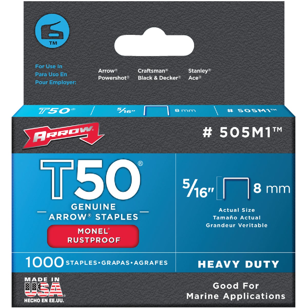 5/16" MONEL STAPLE - 505M1 by Arrow Fastener Co