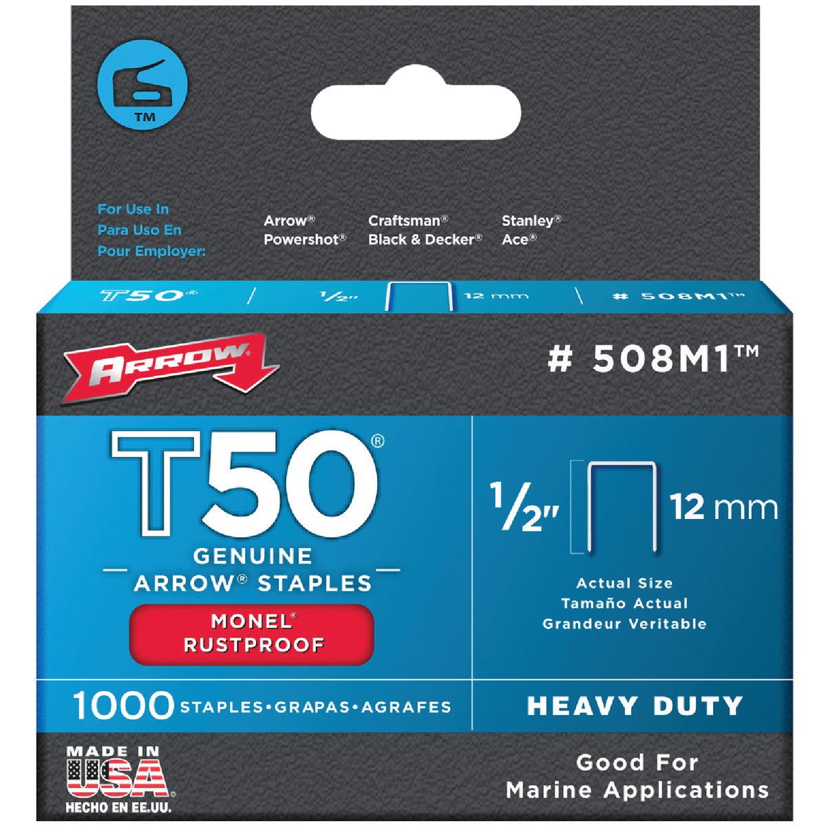 1/2" MONEL STAPLE - 508M1 by Arrow Fastener Co
