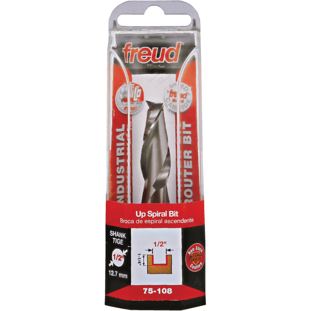 1/2" 2-FLT UP SPIRAL BIT - 75-108 by Freud Inc