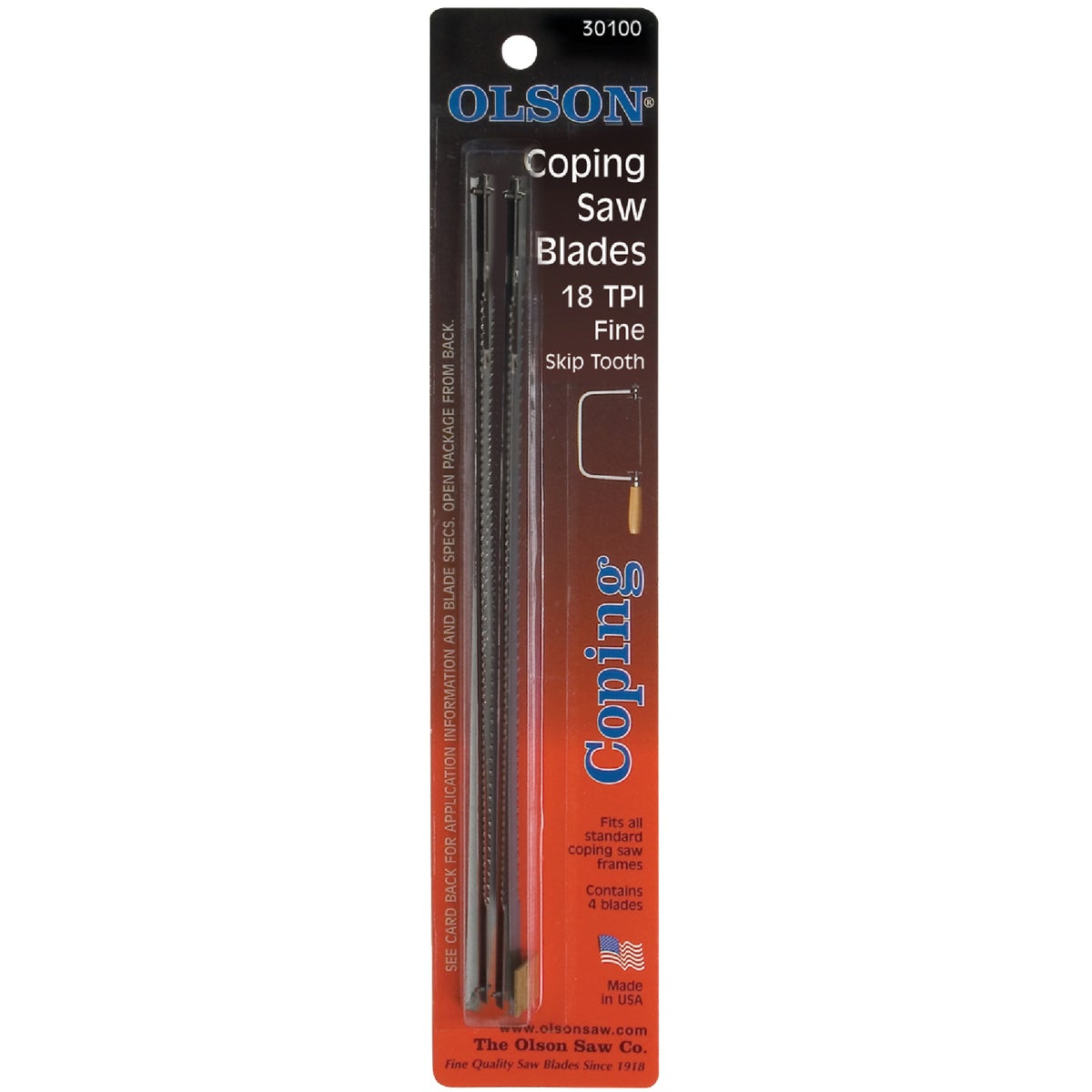 18TPI COPING SAW BLADE - 30100 by Olson Saw Co