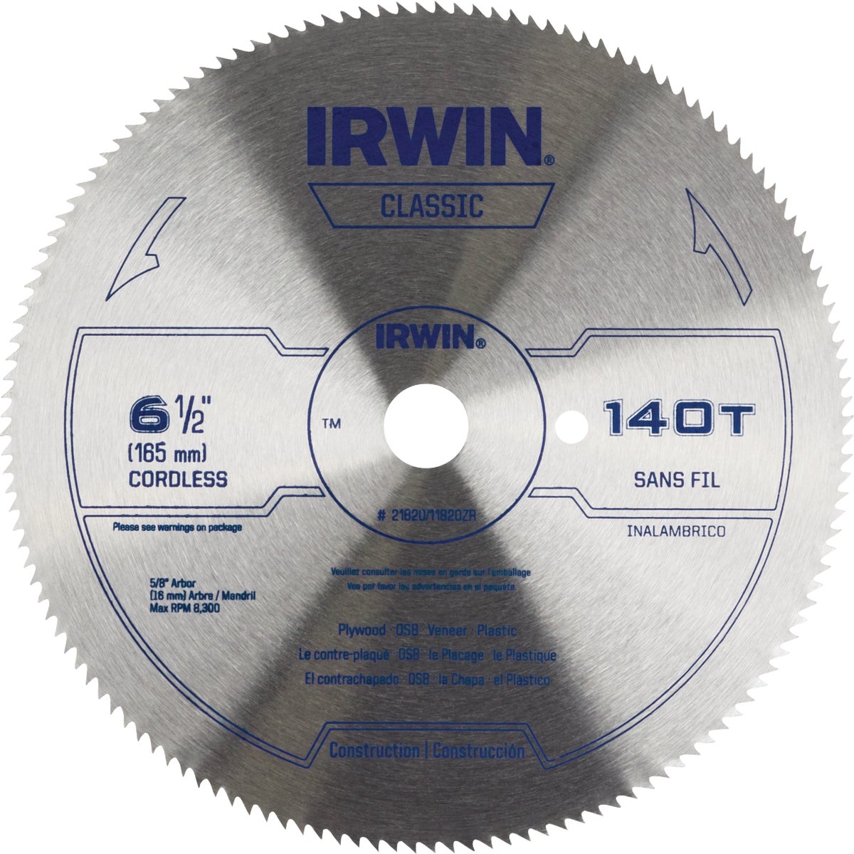 6-1/2" PLYWOOD BLADE - 11820ZR by Irwin Industr Tool