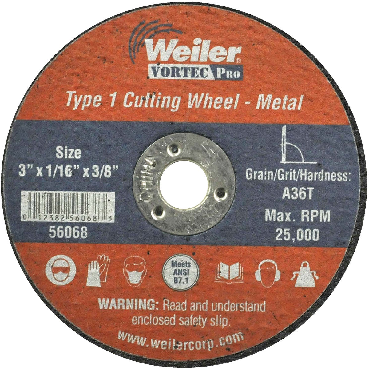 3X1/16 ABRASIVE WHEEL - 36537 by Weiler Corporation