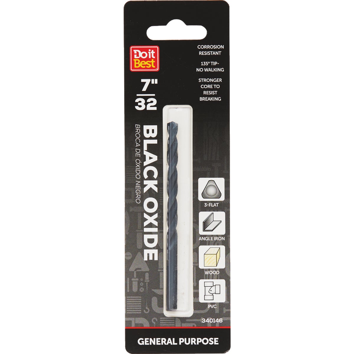 7/32 BLK OXIDE DRILL BIT - 324091DB by Mibro/gs