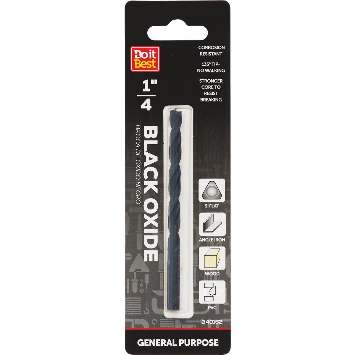 1/4" BLK OXIDE DRILL BIT - 324251DB by Mibro/gs
