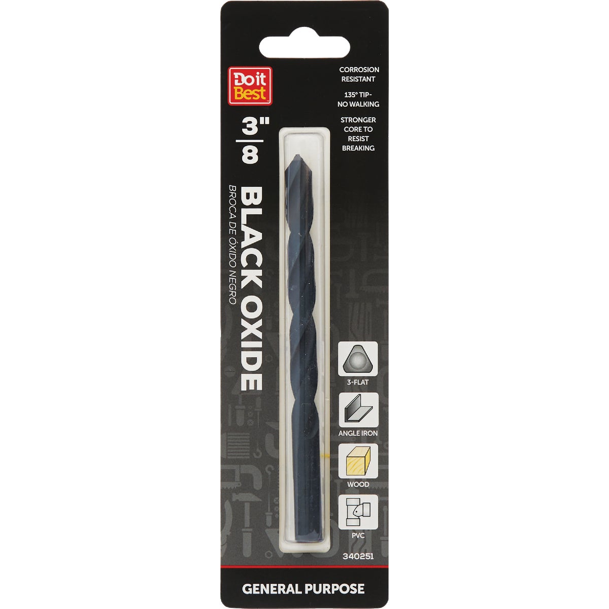 3/8 BLK OXIDE DRILL BIT - 325141DB by Mibro/gs
