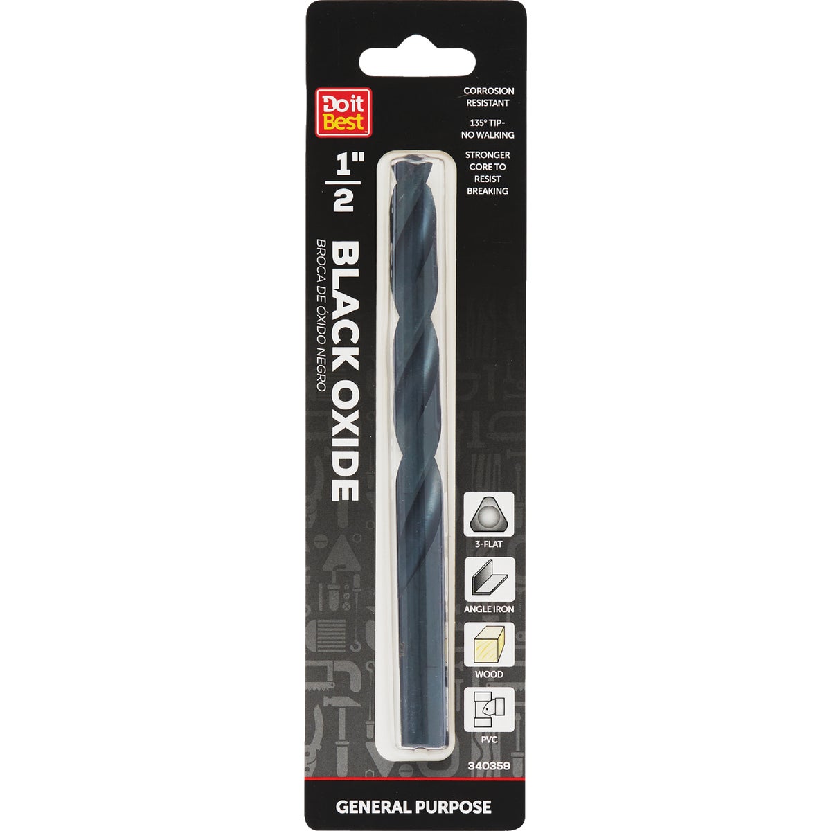 1/2 BLK OXIDE DRILL BIT - 326031DB by Mibro/gs