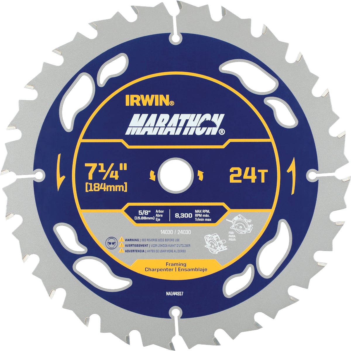 7-1/4"24T MARATHON BLADE - 14030 by Irwin Industr Tool