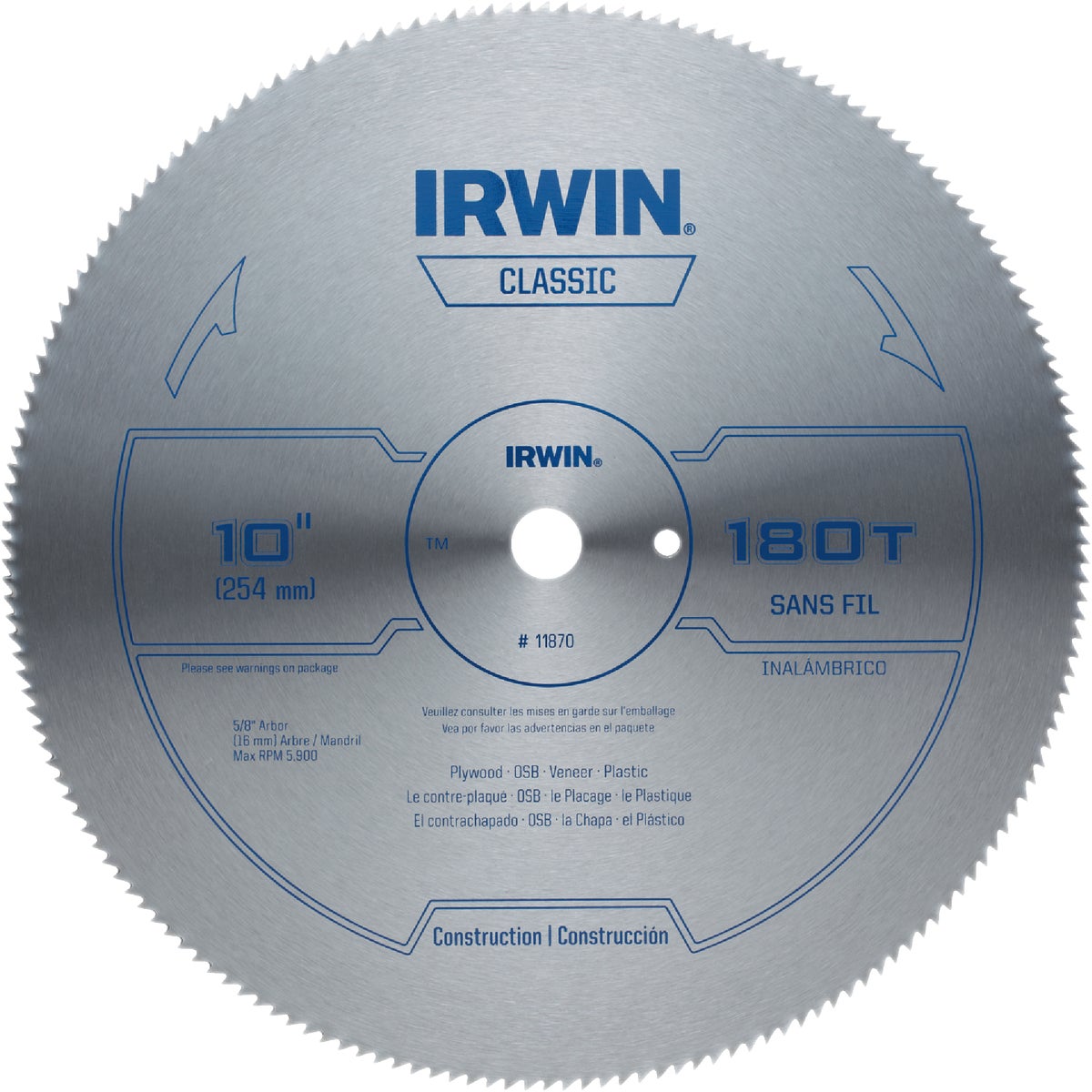 10" PLYWOOD BLADE - 11870 by Irwin Industr Tool