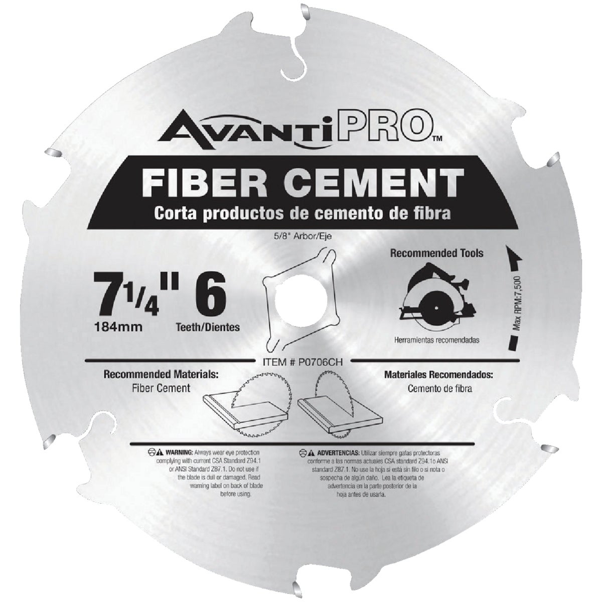 7-1/4" 6T CEMENT BLADE - D0706CH by Freud Inc