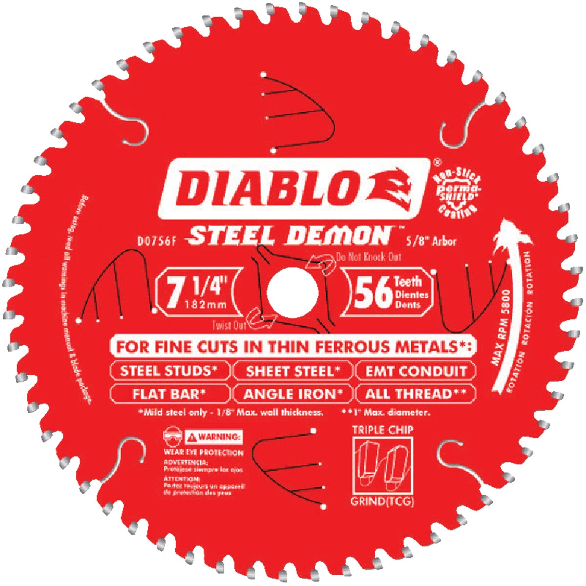 7-1/4" X 56T METAL BLADE - D0756F by Freud Inc