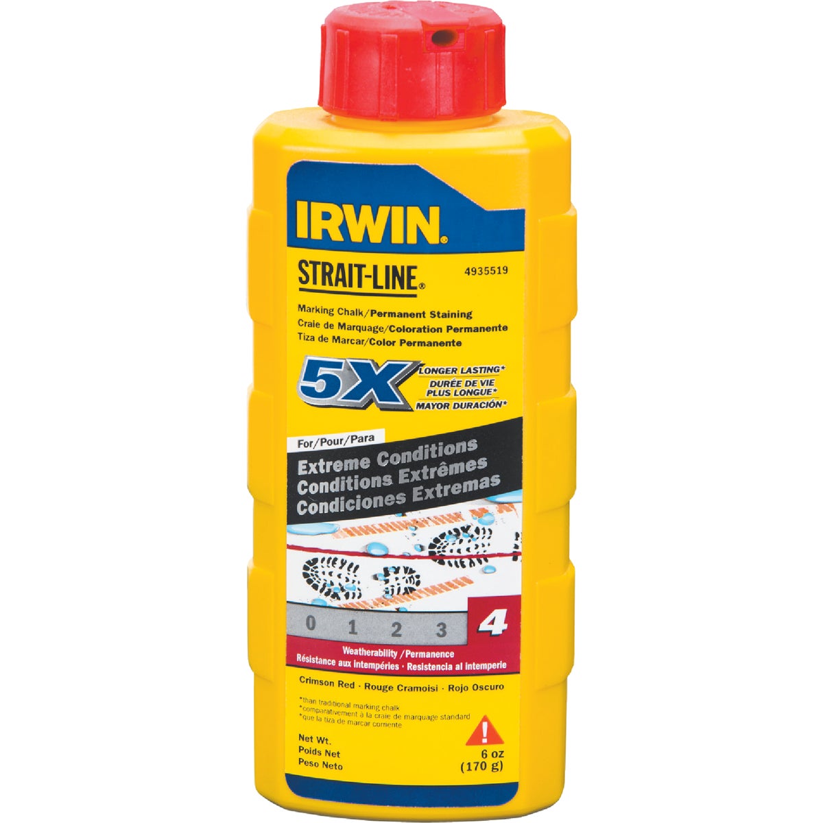6OZ RED PERM STAIN CHALK - 4935519 by Irwin Industr Tool