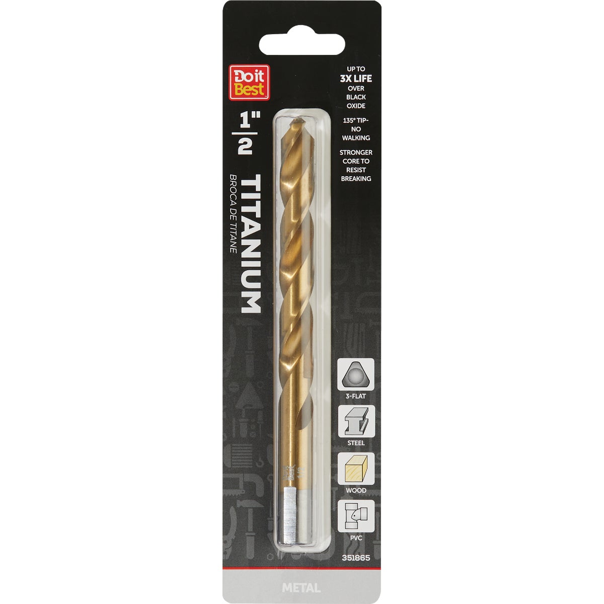 1/2" TITANIUM DRILL BIT - 221361DB by Mibro/gs