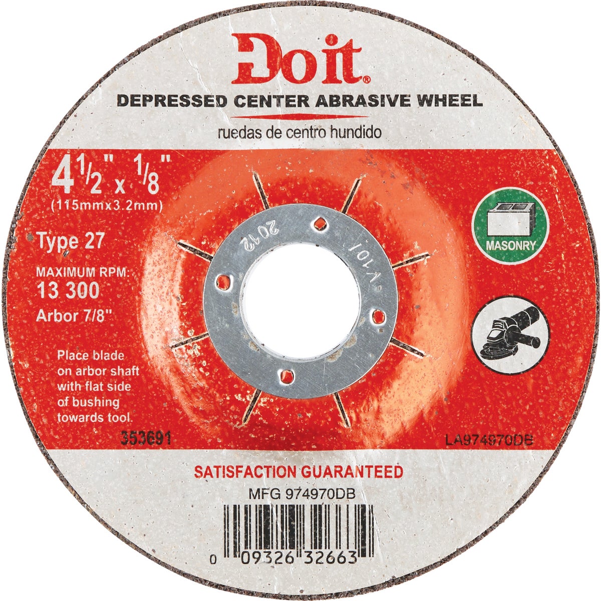4-1/2X1/8 MASONRY WHEEL - 974970DB by Mibro/gs