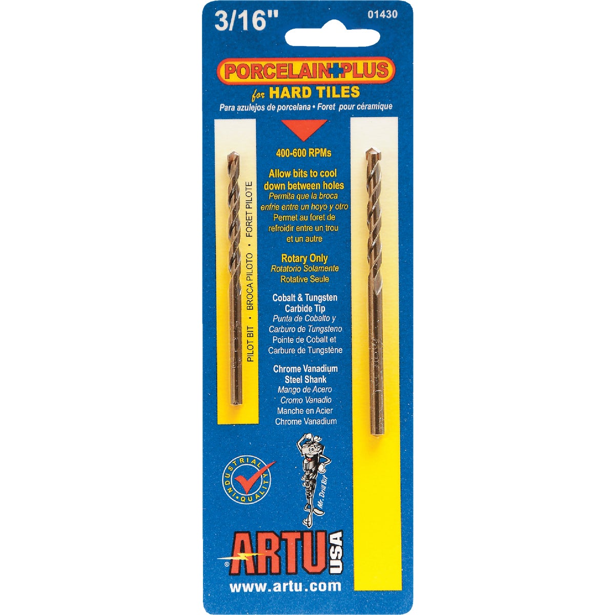 3/16" PORC AND TILE BIT - 01430 by Artu Usa Inc