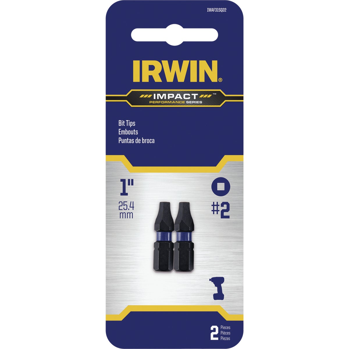 #2 1" SQUARE RECESS BIT - 1837381 by Irwin Industr Tool