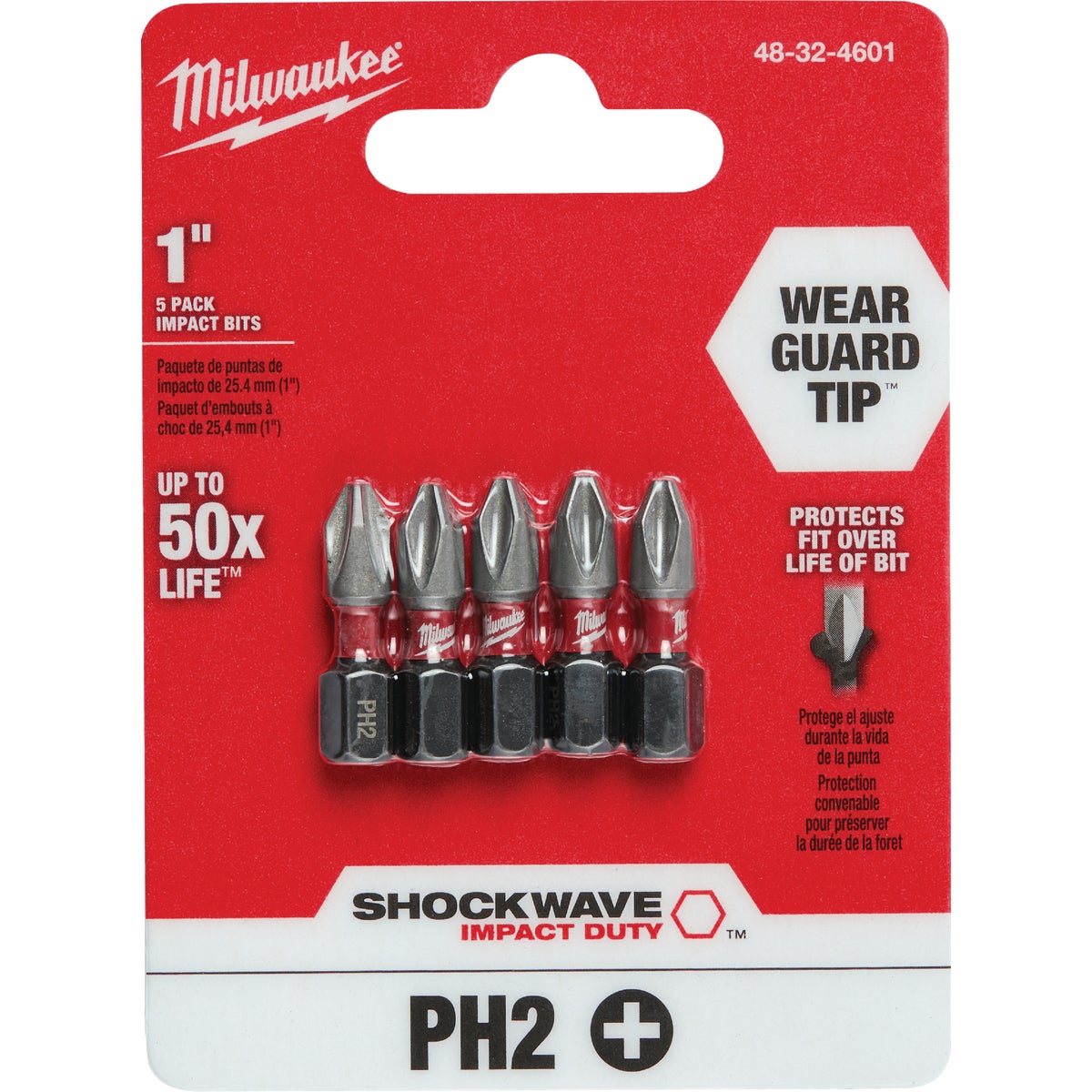 5PK #2 1" PHILLIPS BIT - 48324601 by Milwaukee Accessory