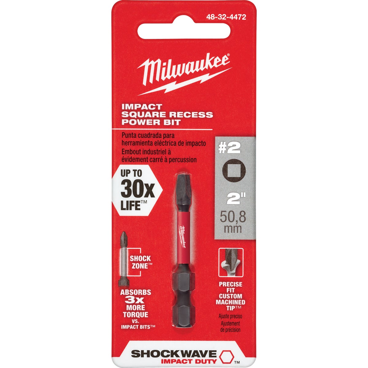 #2 2" SQUARE POWER BIT - 48324472 by Milwaukee Accessory