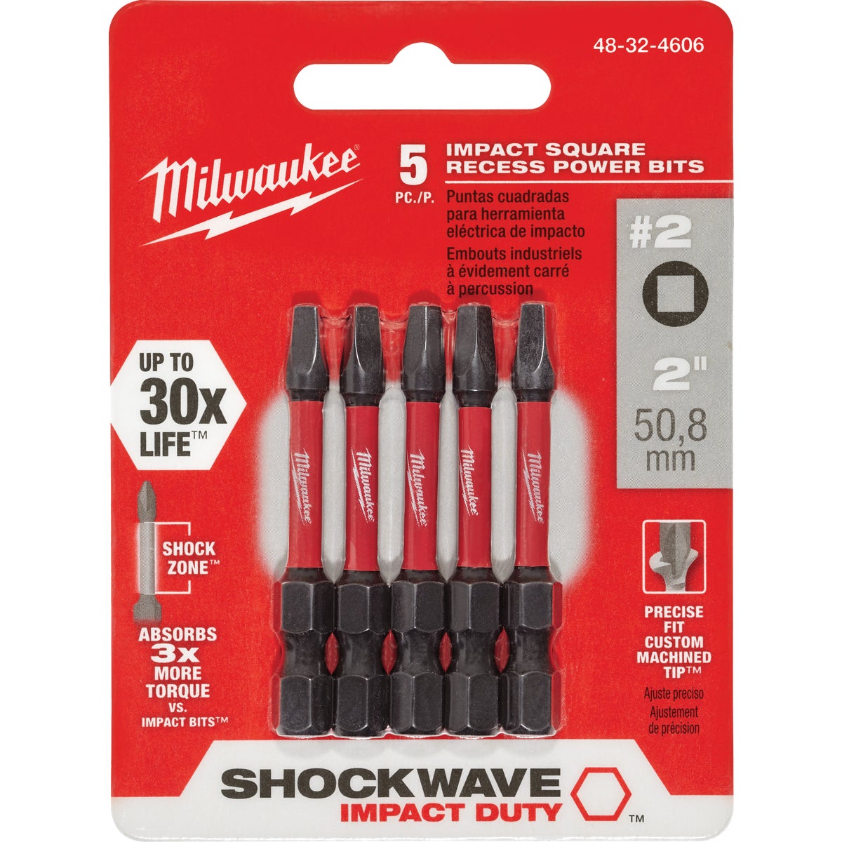 #2 2" SQUARE POWER BIT - 48324606 by Milwaukee Accessory