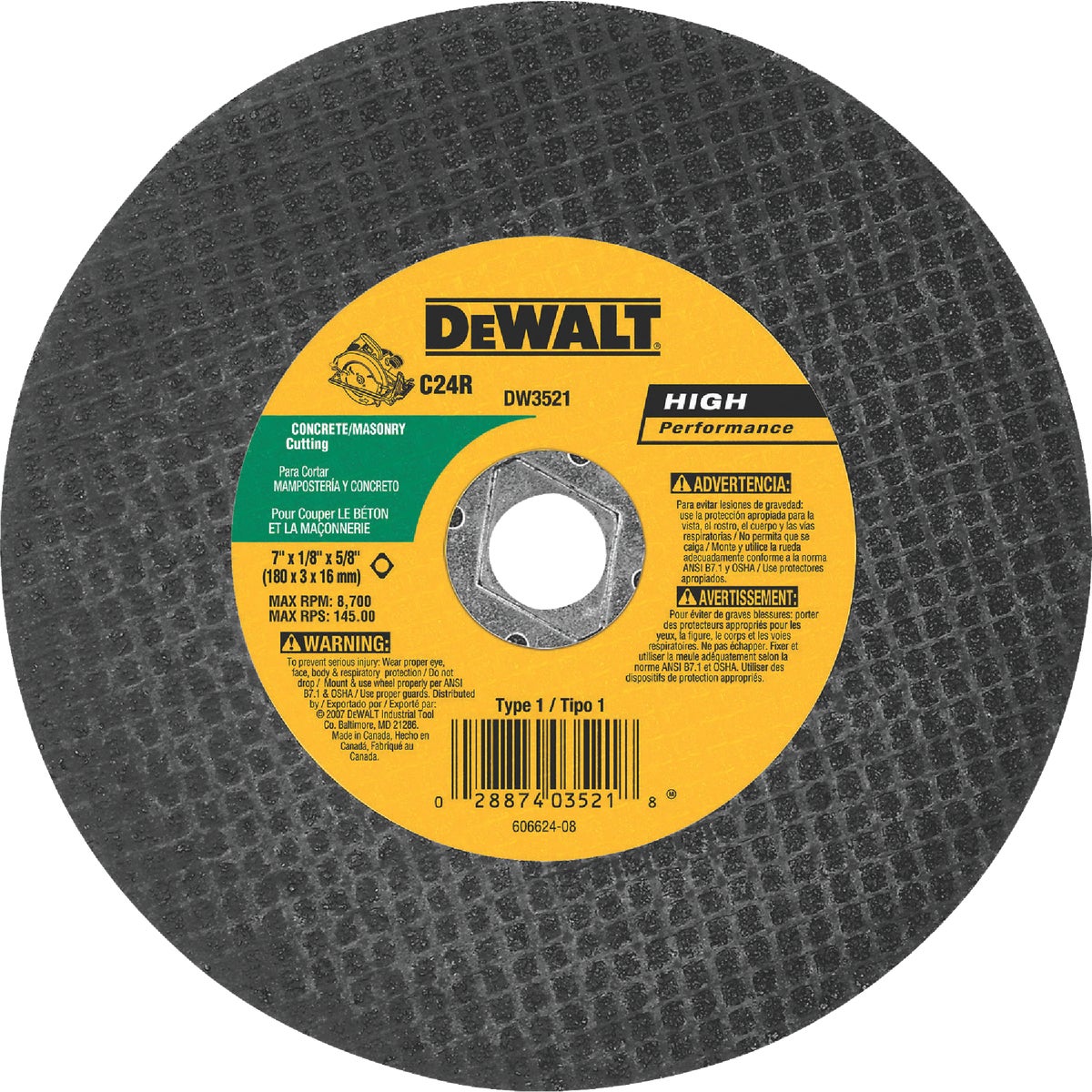 7" MSNRY ABRASIVE BLADE - DW3521 by DeWalt