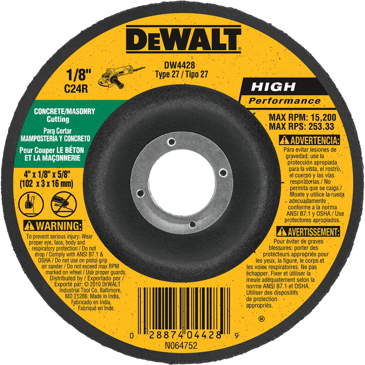 4X1/8 MSNRY GRIND WHEEL - DW4428 by DeWalt