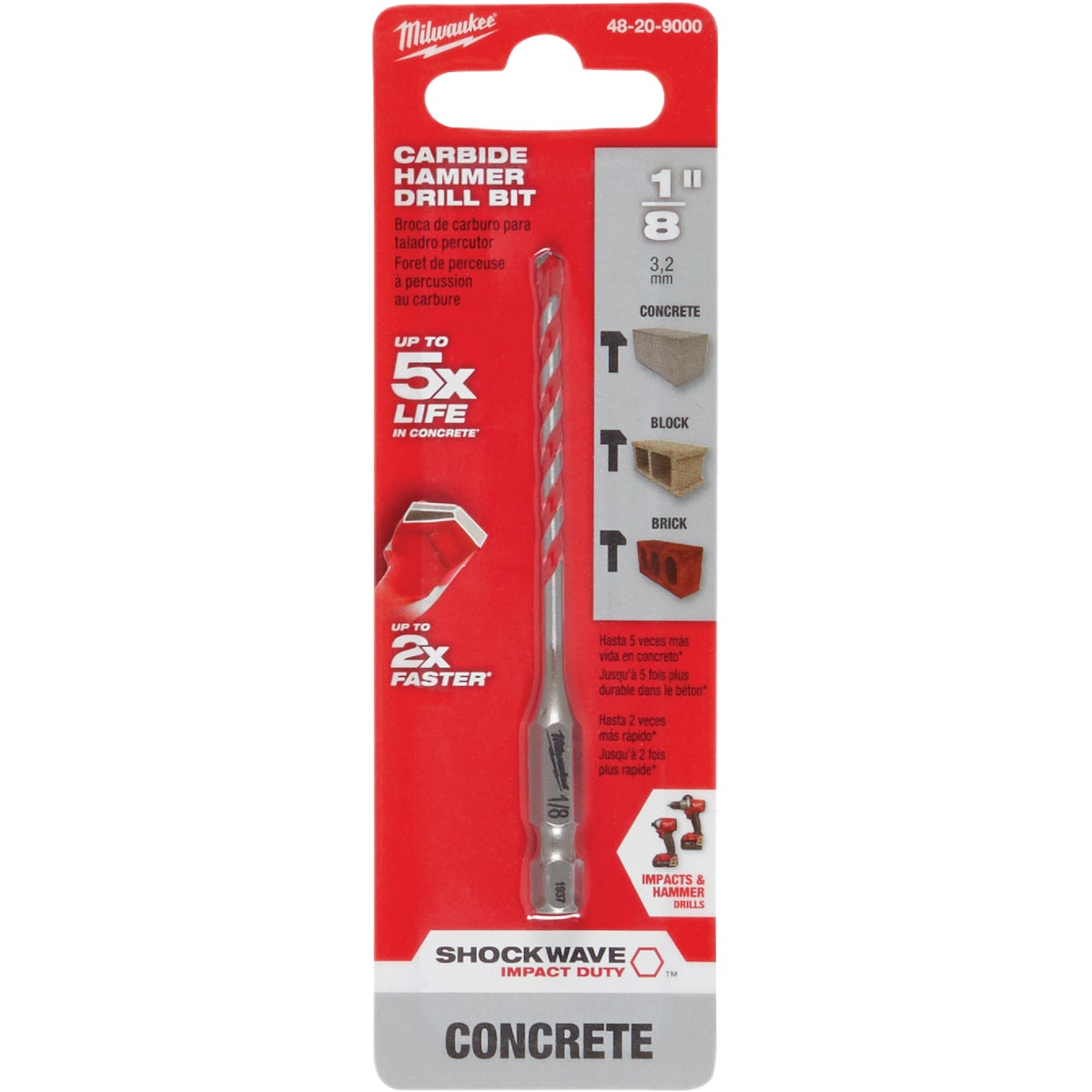 1/8X1-1/2X3 PERCUSSN BIT - 48208800 by Milwaukee Accessory