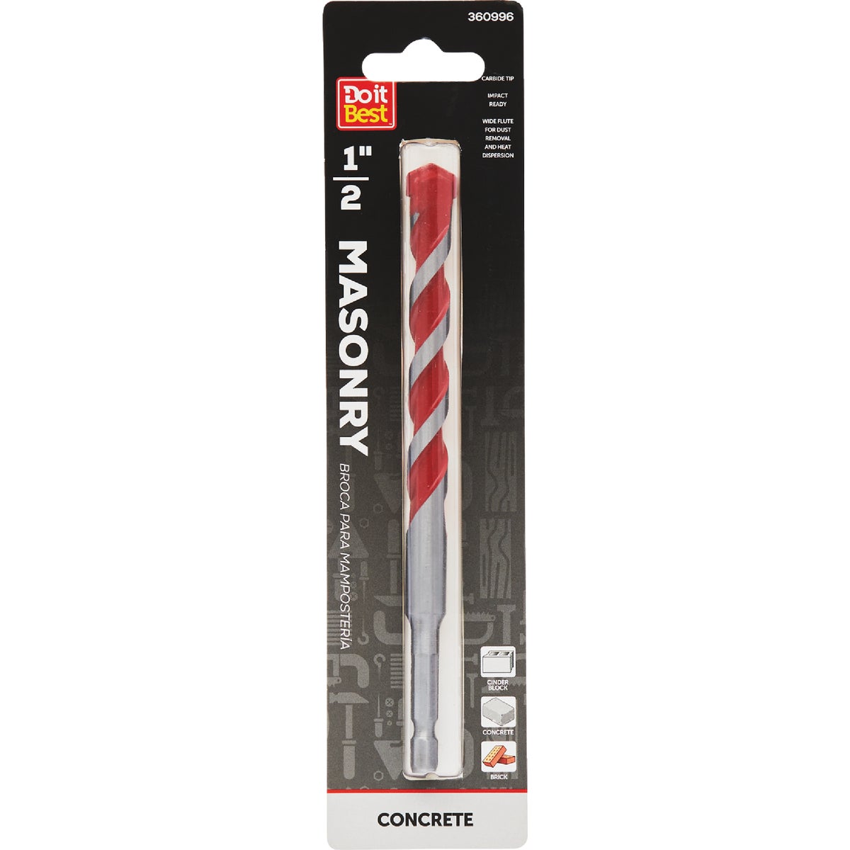 1/2" MASONRY DRILL BIT - 260931DB by Mibro/gs