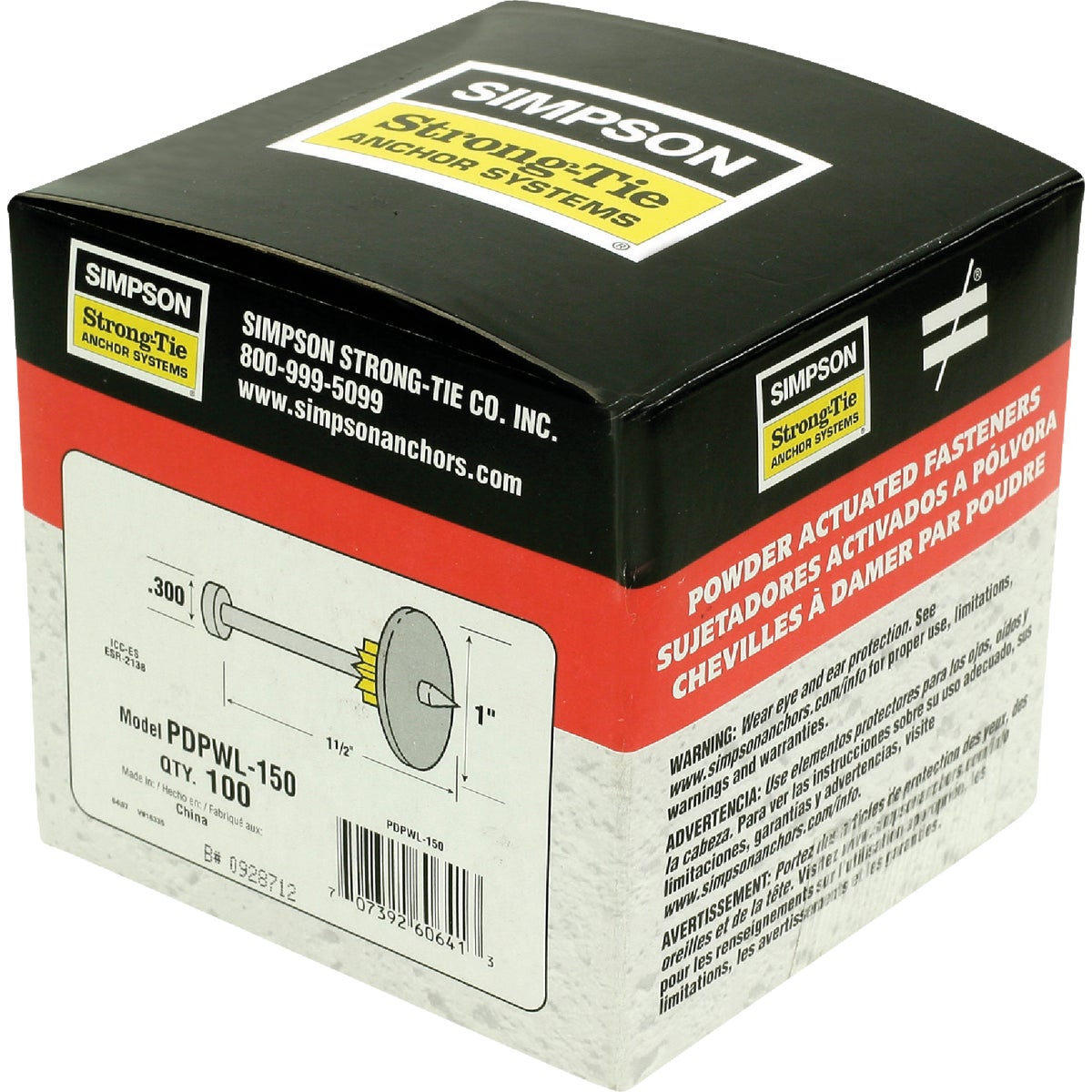 1.5" FAST PIN W/WASHER - PDPAWL-150-R100 by Simpson Strong Tie