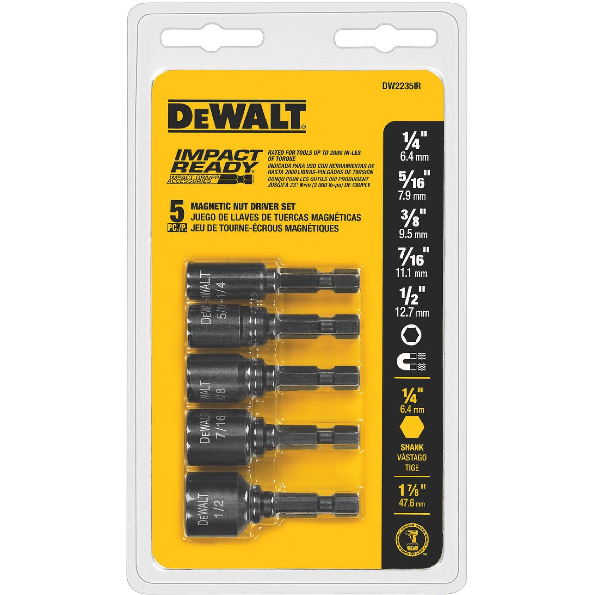 5PC IMPACT NUTDRIVER SET - DW2235IR by DeWalt