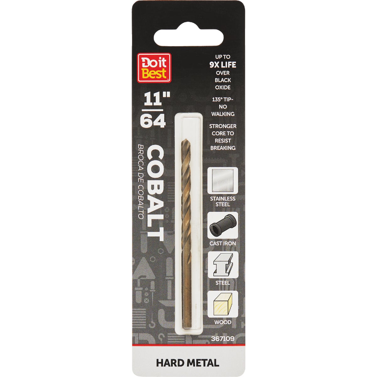 11/64" COBALT DRILL BIT - 249291DB by Mibro/gs