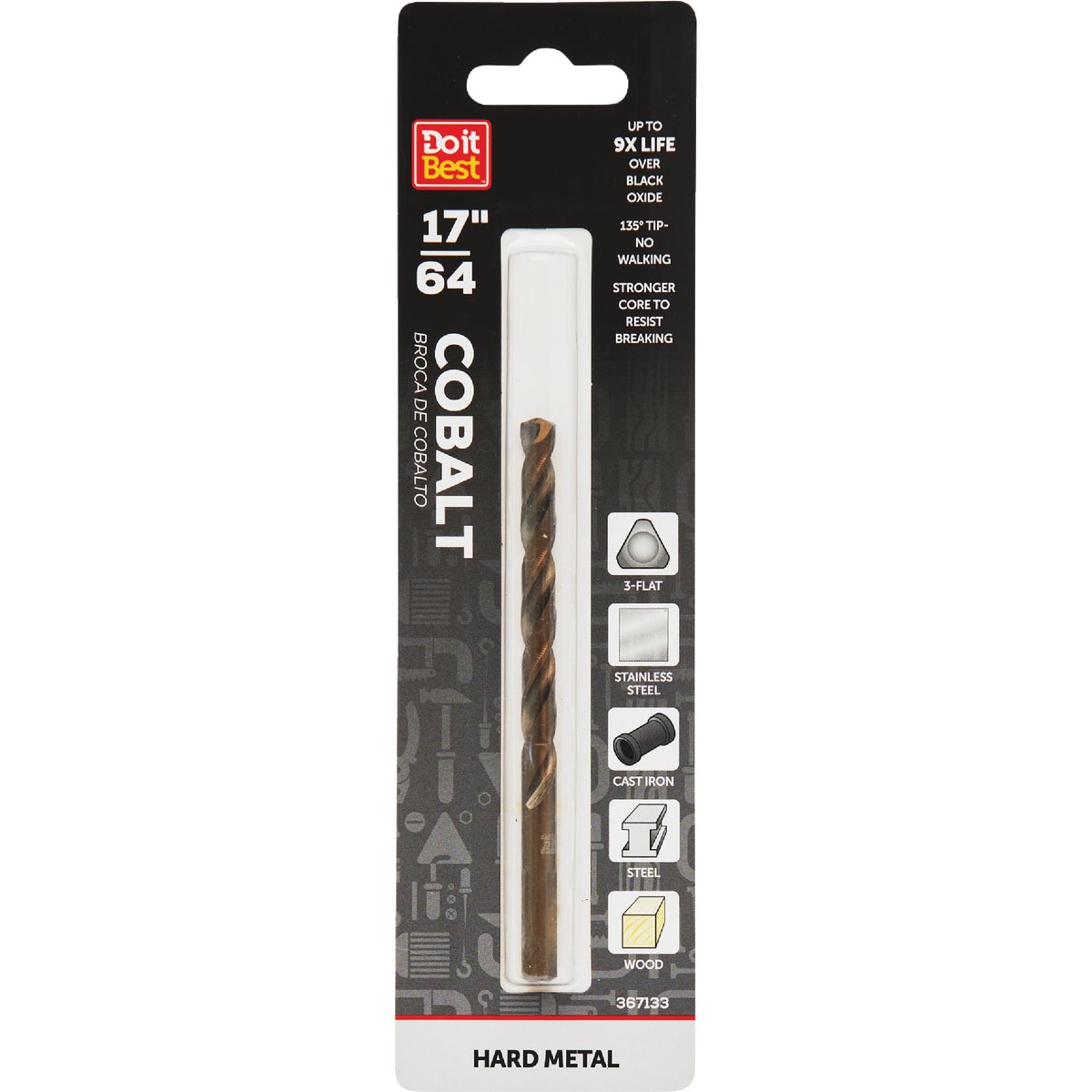 17/64" COBALT DRILL BIT - 249961DB by Mibro/gs