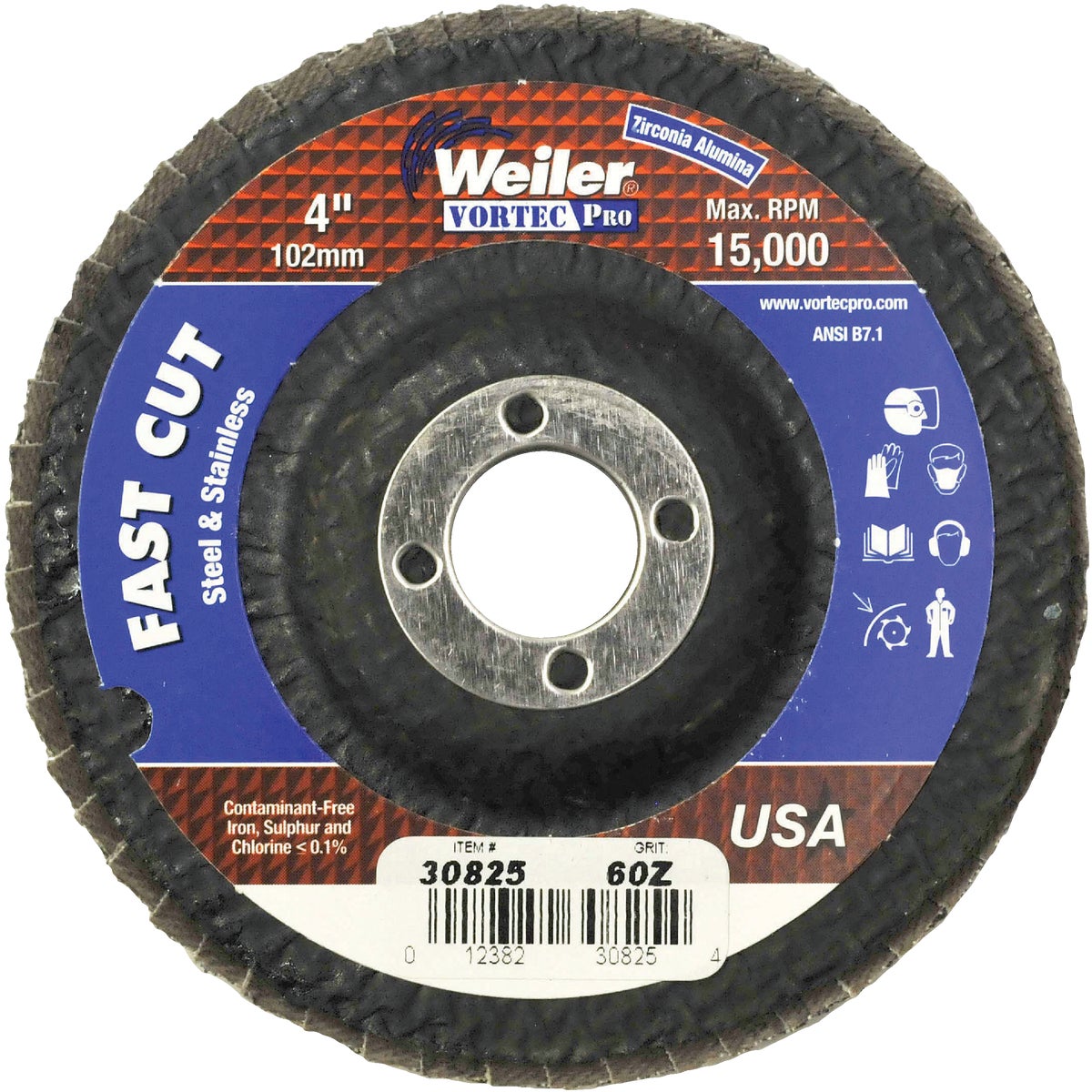 4" 60G FLAP DISC - 30825 by Weiler Corporation