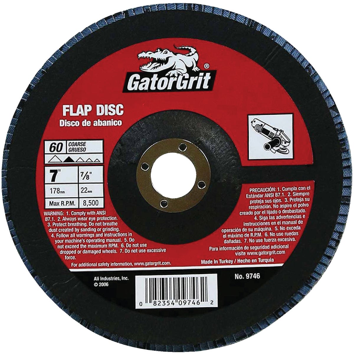7X7/8 60# DISC FLAP - 9746 by Ali Industries Inc