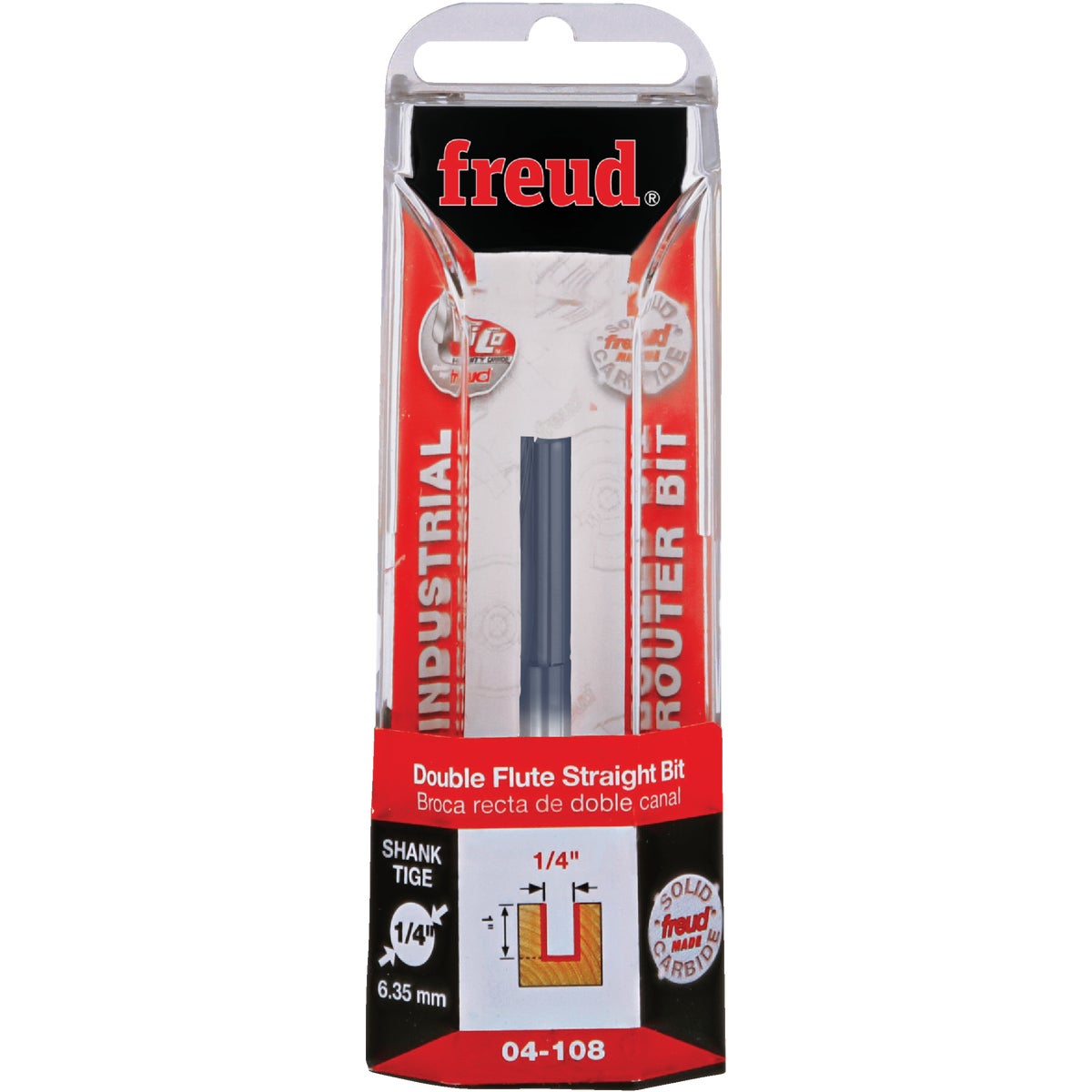 1/4" DBLFLC STRAIGHT BIT - 04-108 by Freud Inc