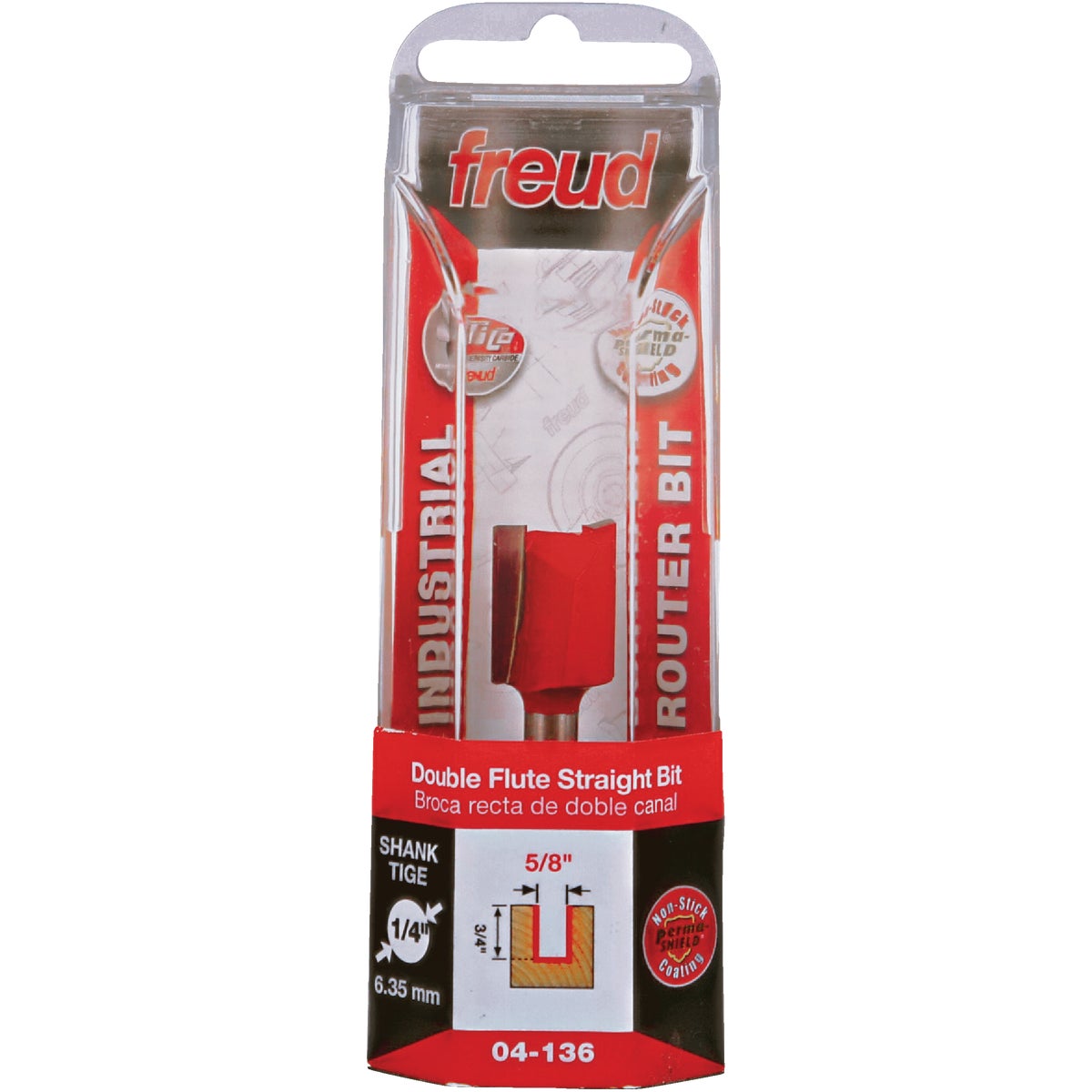 5/8"3/4"FLT STRAIGHT BIT - 04-136 by Freud Inc
