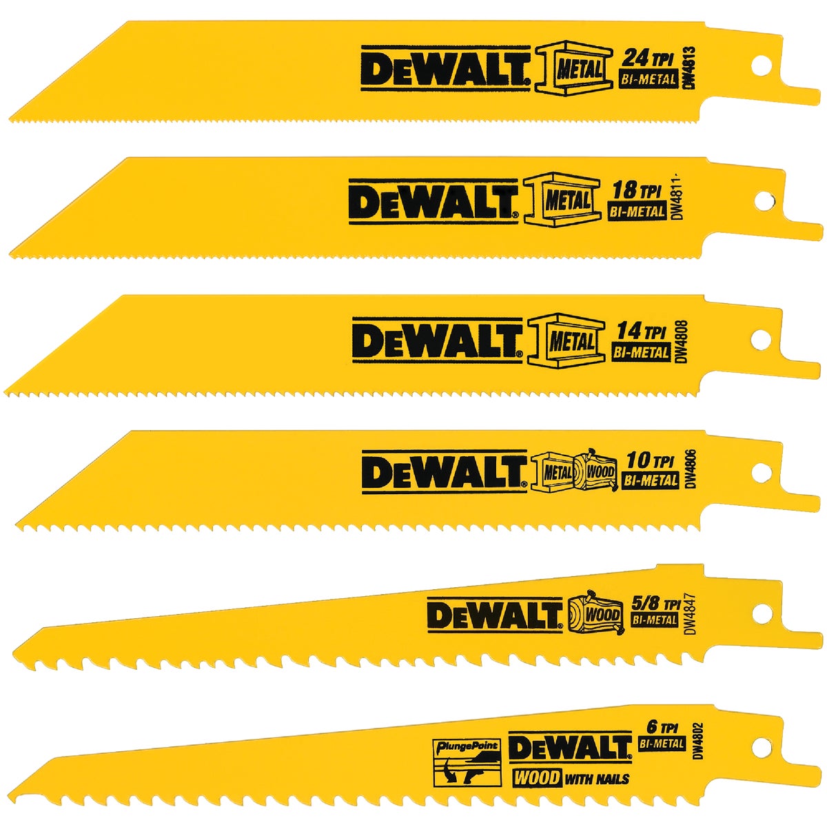 6PC RECIP BLADE SET - DW4856 by DeWalt