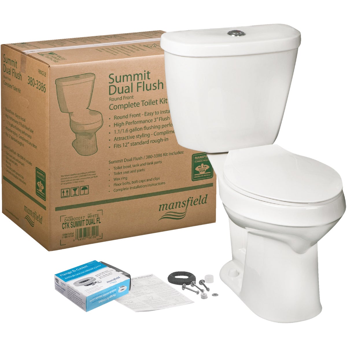 DUAL-FLUSH SUMMIT TOILET - 043800017 by Mansfield Plumbing
