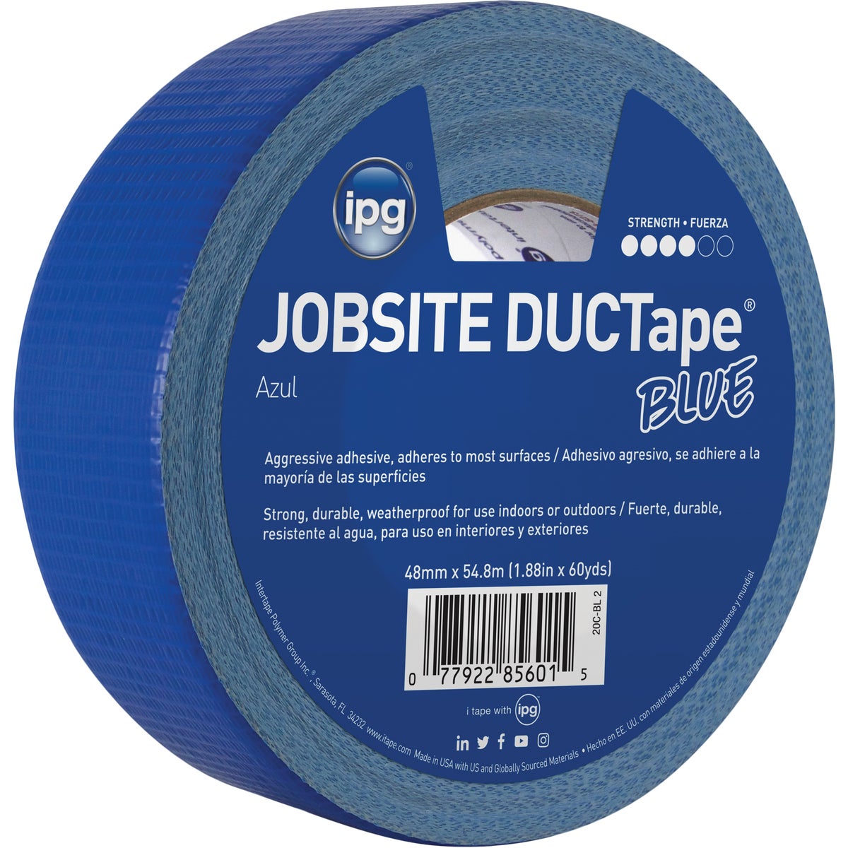 1.87"X60YD BLU DUCT TAPE - 20C-BL2 by Intertape Polymer