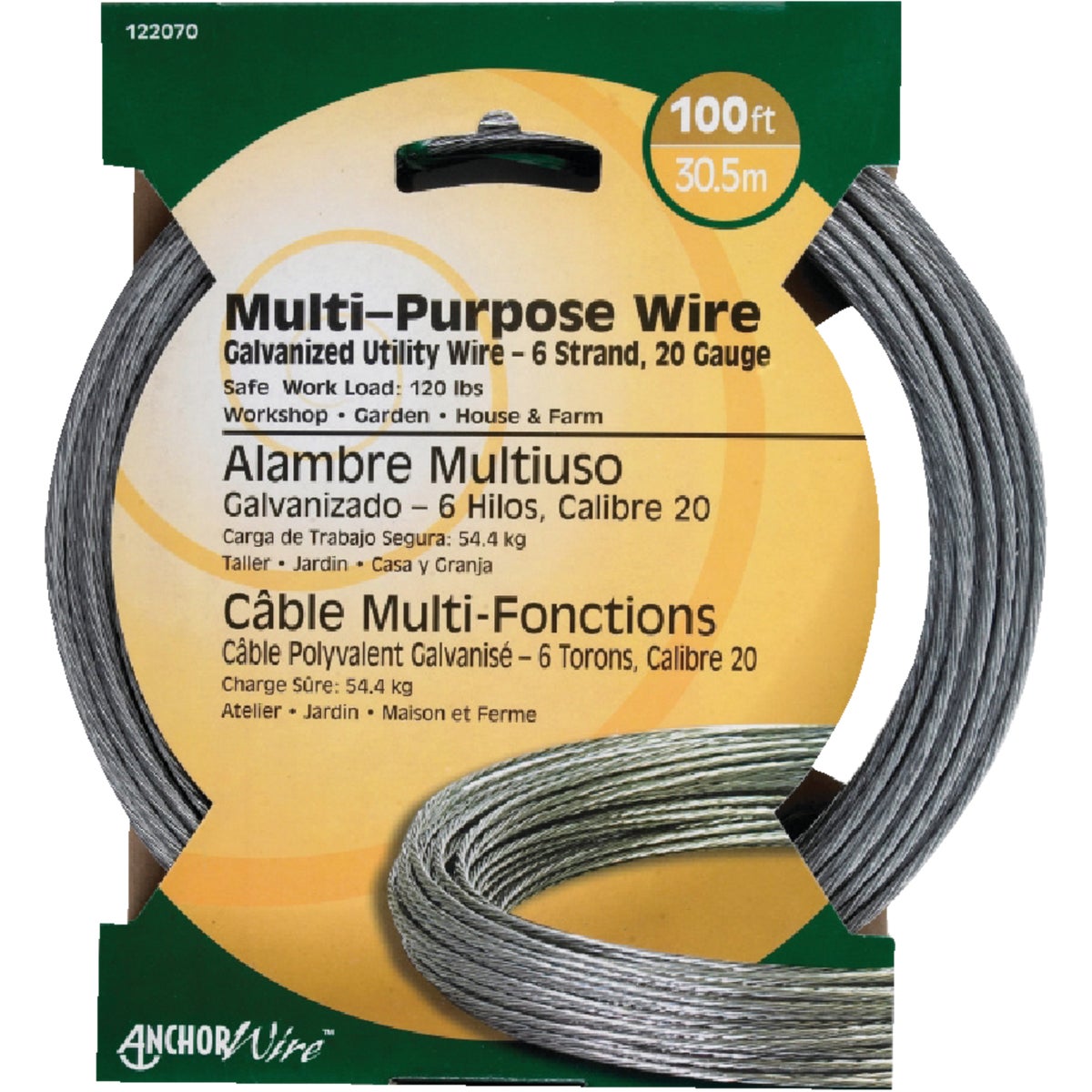 100' STRANDED WIRE - 122070 by Hillman Fastener