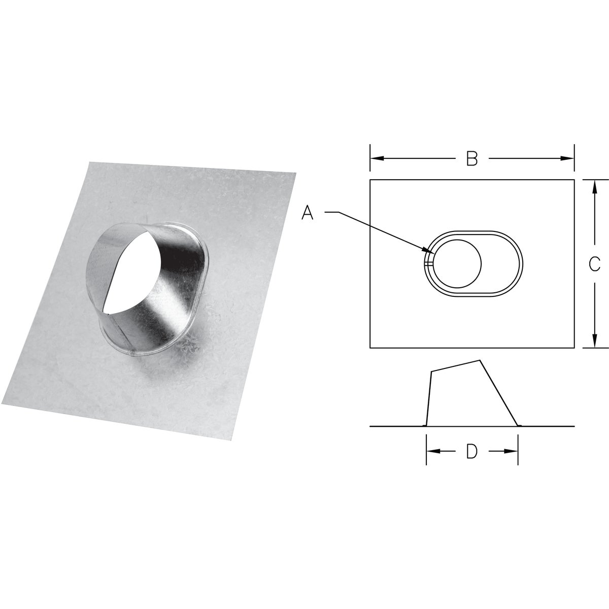 6" GAS ADJ ROOF FLASHING - 6RV-AF6 by Selkirk Corporation