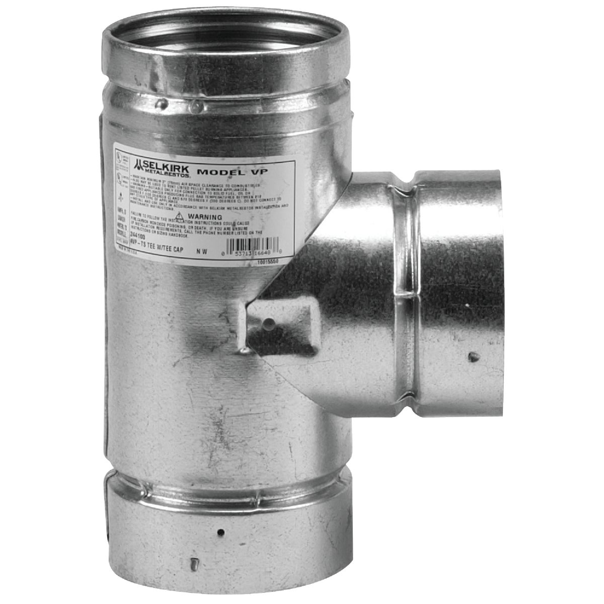 3" GALV PELLET E/CAP TEE - 3VP-TS by Selkirk Corporation