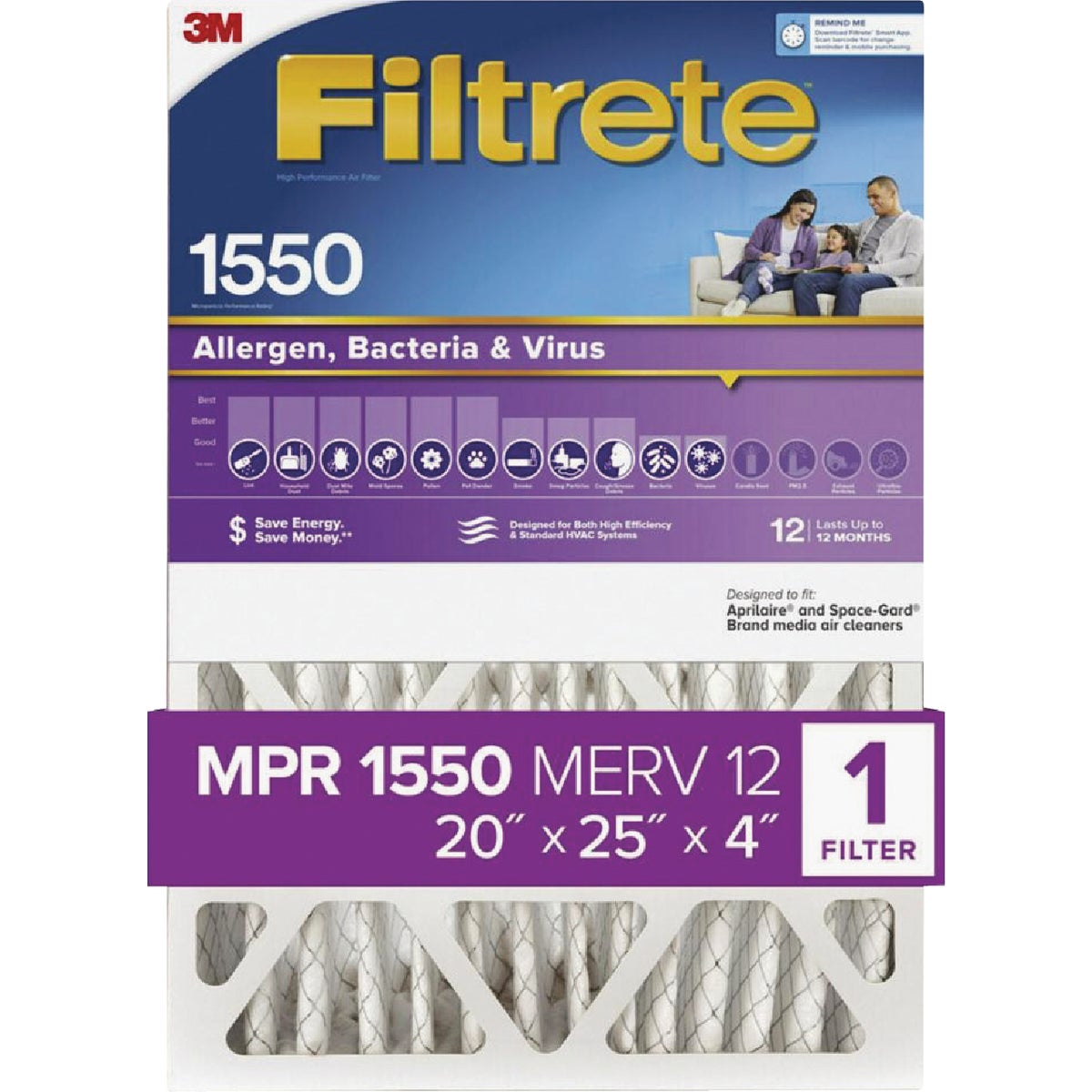 20X25X4 ADV ALLRG FILTER - DP03DC-4 by 3m Co
