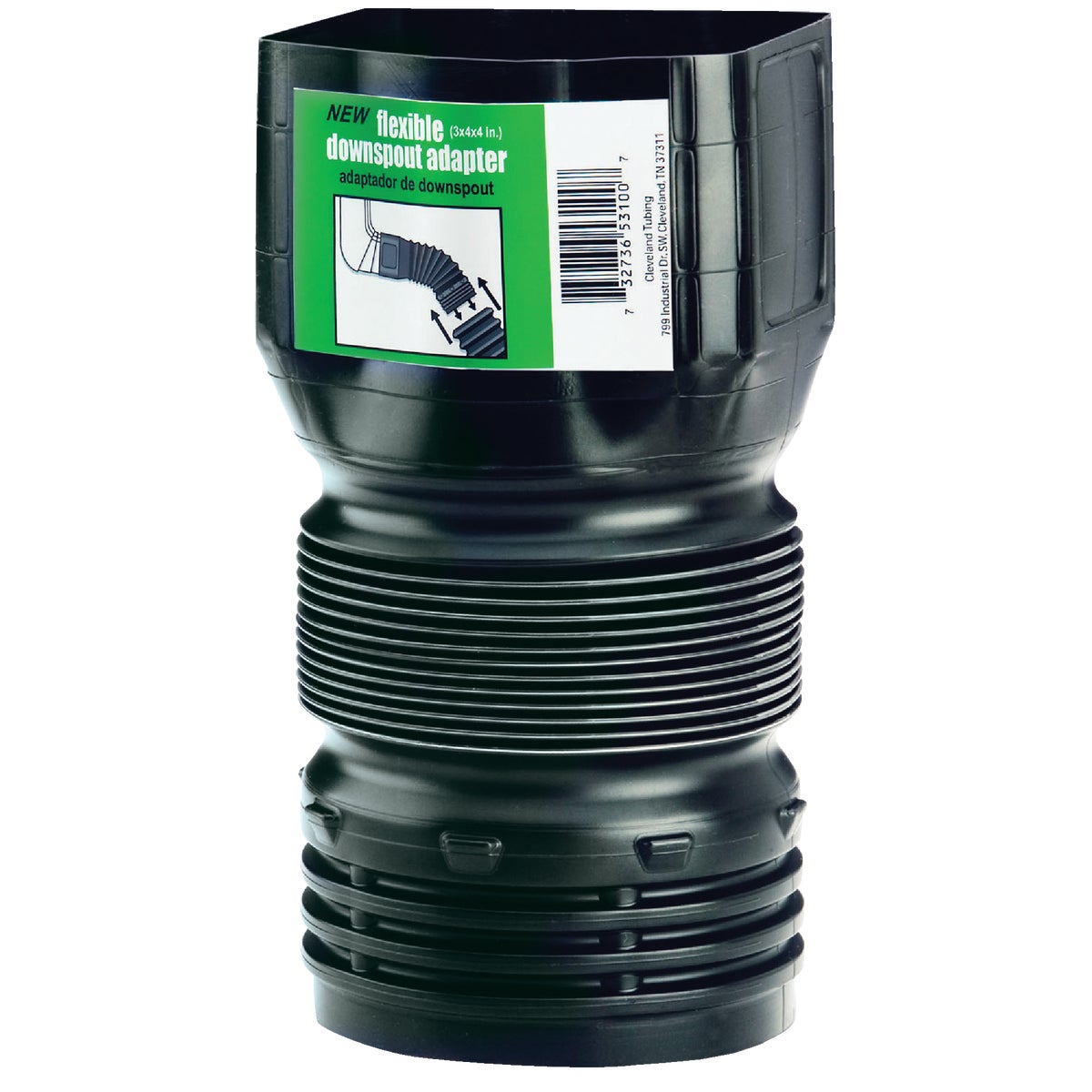 3X4 DOWNSPOUT ADAPTER - 53102 by Cleveland Tubing Inc