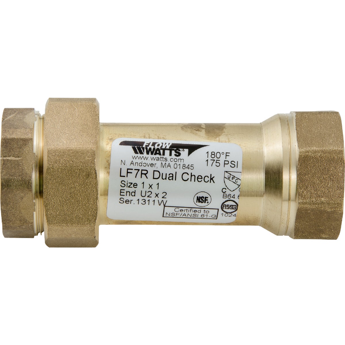 1" CHECK VALVE - LF7 U2-2 1" by Watts Regulator Co