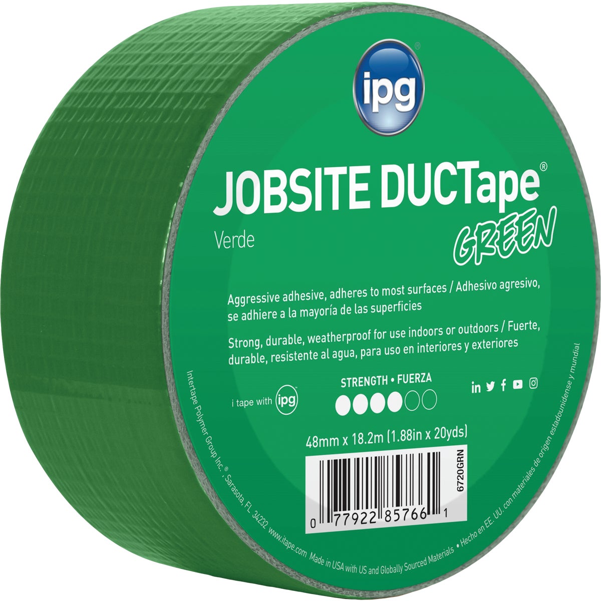 20YDS DUCT TAPE GREEN - 6720GRN by Intertape Polymer