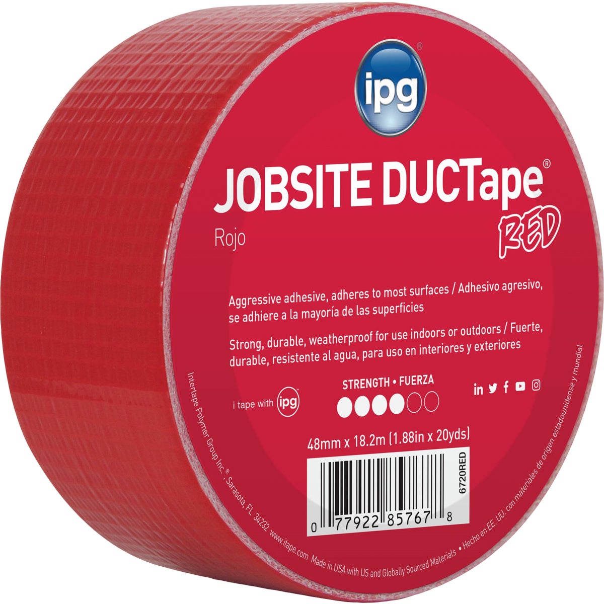20YDS DUCT TAPE RED - 6720RED by Intertape Polymer