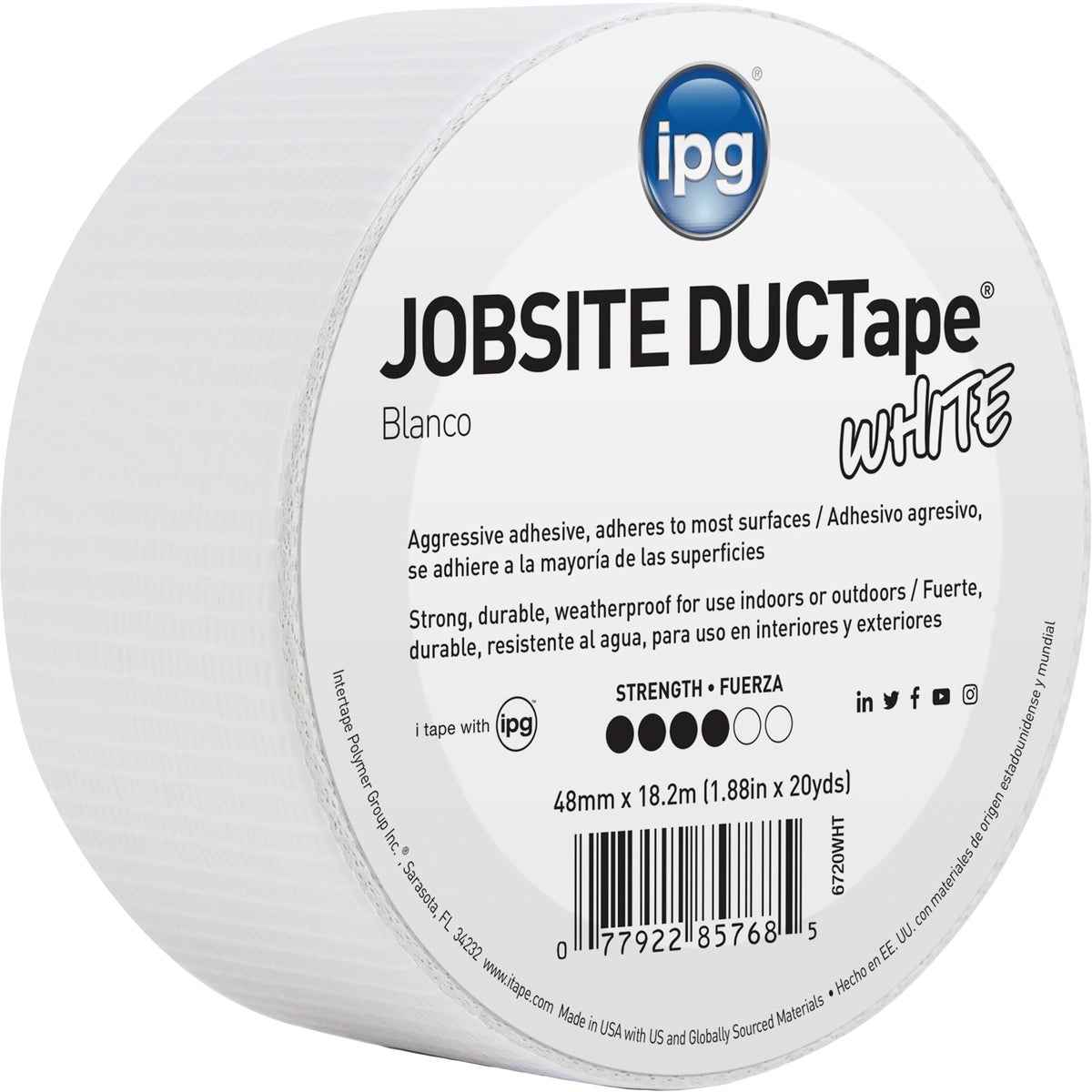 20YDS DUCT TAPE WHITE - 6720WHT by Intertape Polymer
