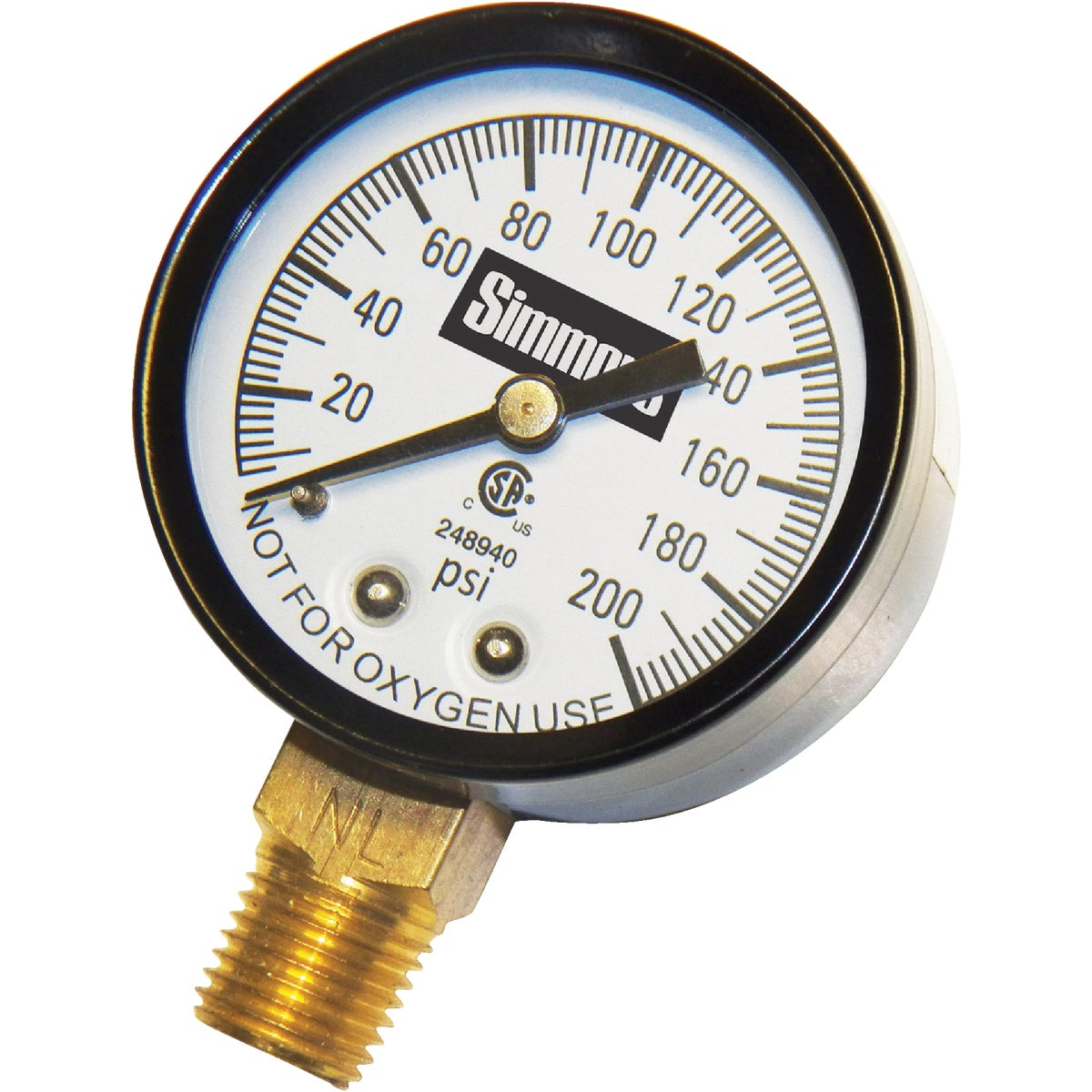 200PSI 1/4"PRESURE GAUGE - PGNL200 by Merrill Mfg